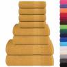 8 Piece Gold Towel Set - 100% Cotton & 360 gsm | HipoMarket