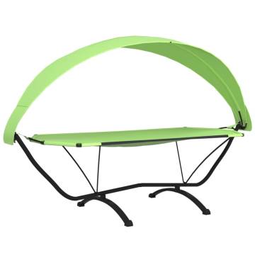 Outdoor Lounge Bed with Canopy - Green Steel & Oxford Fabric