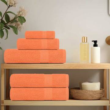 8 Piece Orange Towel Set - 100% Cotton, Soft & Absorbent