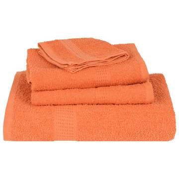 8 Piece Orange Towel Set - 100% Cotton, Soft & Absorbent