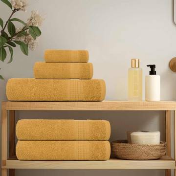 6 Piece Gold Towel Set - 100% Cotton, 360 GSM | Hipo Market