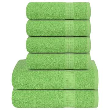 6 Piece Green Towel Set - 100% Cotton & 360 GSM | HipoMarket