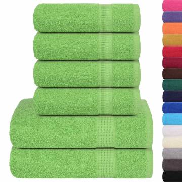 6 Piece Green Towel Set - 100% Cotton & 360 GSM | HipoMarket