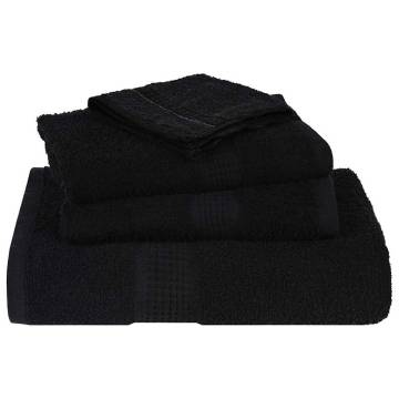 6 Piece Black Towel Set - 100% Cotton, 360 GSM | Hipomarket