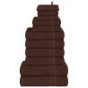  12 Piece Towel Set Brown 360 gsm 100% Cotton Colour brown Quantity in Package 1 