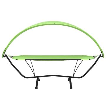 Outdoor Lounge Bed with Canopy - Green Steel & Oxford Fabric