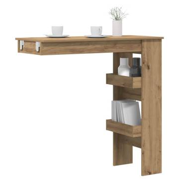 Wall Bar Table Artisan Oak - Stylish Engineered Wood Design