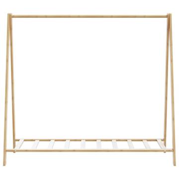 Bamboo Clothes Rack with Shelves - Stylish & Functional