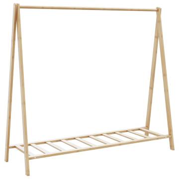 Bamboo Clothes Rack with Shelves - Stylish & Functional