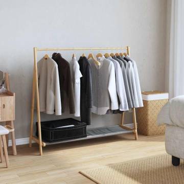 Bamboo Clothes Rack with Shelves - 106x34x102 cm