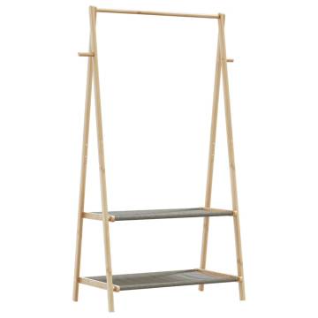 Bamboo Clothes Rack with Shelves - Stylish & Durable Design