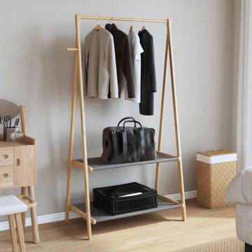 Bamboo Clothes Rack with Shelves - Stylish & Durable Design