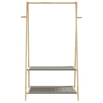 Bamboo Clothes Rack with Shelves - Stylish & Durable Design