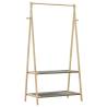 Bamboo Clothes Rack with Shelves - Stylish & Durable Design