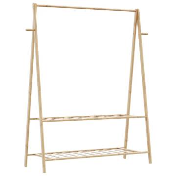 Bamboo Clothes Rack with Shelves – Space-Saving & Stylish