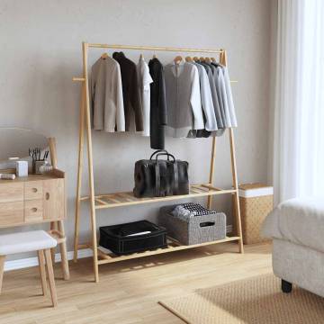 Bamboo Clothes Rack with Shelves – Space-Saving & Stylish