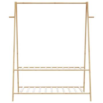 Bamboo Clothes Rack with Shelves – Space-Saving & Stylish