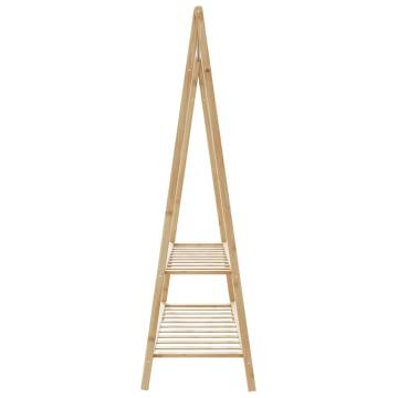 Bamboo Clothes Rack with Shelves – Space-Saving & Stylish