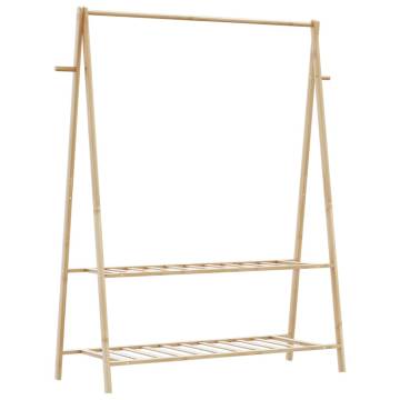 Bamboo Clothes Rack with Shelves – Space-Saving & Stylish