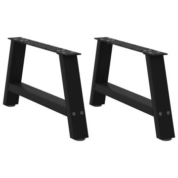 A-Shaped Coffee Table Legs - Black Steel (60x30-31 cm) - 2 pcs