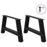 A-Shaped Coffee Table Legs - Black Steel (60x30-31 cm) - 2 pcs