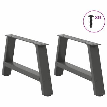 A-Shaped Coffee Table Legs - Anthracite Steel (60x30-31 cm)