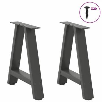 A-Shaped Coffee Table Legs - Anthracite Steel | 2 pcs 50x(42-43) cm