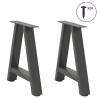 A-Shaped Coffee Table Legs - Anthracite Steel | 2 pcs 50x(42-43) cm