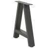 A-Shaped Coffee Table Legs - Anthracite Steel | 2 pcs 50x(42-43) cm