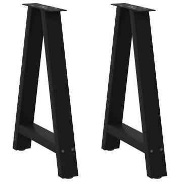 A-Shaped Coffee Table Legs - Black Steel 60x(72-73) cm