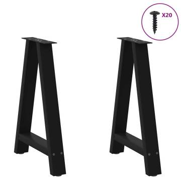 A-Shaped Coffee Table Legs - Black Steel 60x(72-73) cm