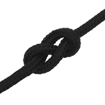 Work Rope Black 14mm 100m - Durable Polyester Rope