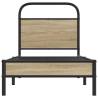 Smoked Oak Bed Frame 75x190 cm - Elegant & Sturdy Design