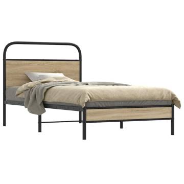 Bed Frame Without Mattress 100x190 cm - Smoked Oak Design