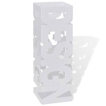 White Square Umbrella Stand | Durable Steel Holder - 48.5 cm