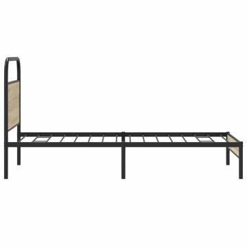 Smoked Oak Bed Frame 107x203 cm | Stylish & Sturdy Design