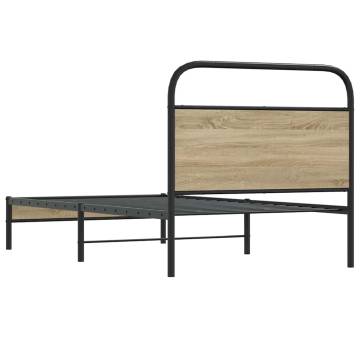 Smoked Oak Bed Frame 107x203 cm | Stylish & Sturdy Design