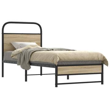 Smoked Oak Bed Frame 80x200 cm - Stylish & Robust Design