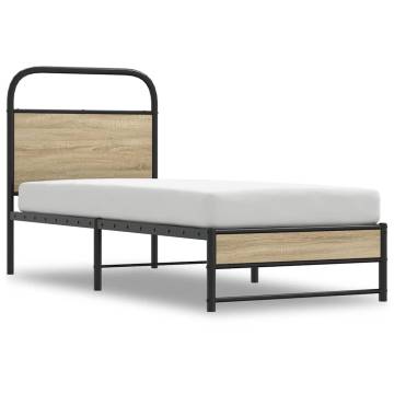 Smoked Oak Bed Frame 80x200 cm - Stylish & Robust Design