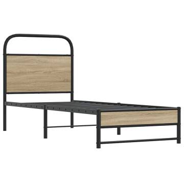 Smoked Oak Bed Frame 80x200 cm - Stylish & Robust Design