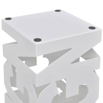 White Square Umbrella Stand | Durable Steel Holder - 48.5 cm