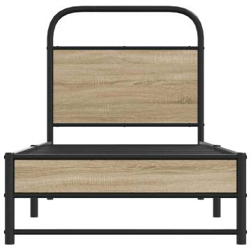 Smoked Oak Bed Frame 80x200 cm - Stylish & Robust Design