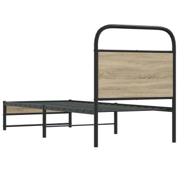 Smoked Oak Bed Frame 80x200 cm - Stylish & Robust Design