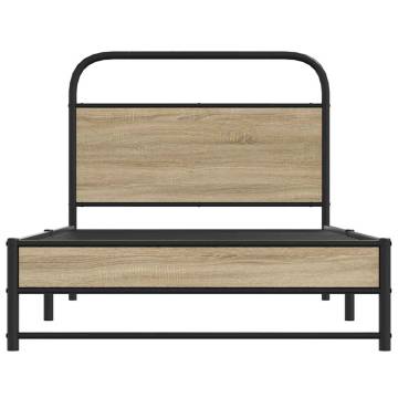 Smoked Oak Bed Frame Without Mattress 90x200 cm - Hipomarket