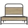 Smoked Oak Bed Frame Without Mattress 90x200 cm - Hipomarket