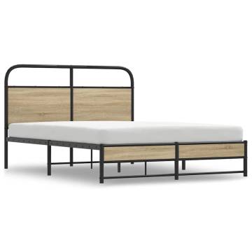 Elegant Smoked Oak Bed Frame 120x190 cm | Hipomarket