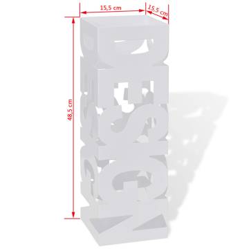 White Square Umbrella Stand | Durable Steel Holder - 48.5 cm