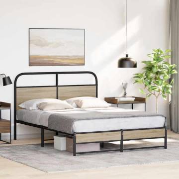 Smoked Oak Bed Frame 135x190 cm | Stylish & Durable Design