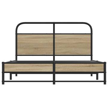 Smoked Oak Bed Frame 135x190 cm | Stylish & Durable Design