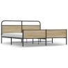 Stylish Metal Bed Frame in Smoked Oak - 183x213 cm